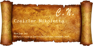 Czeizler Nikoletta névjegykártya